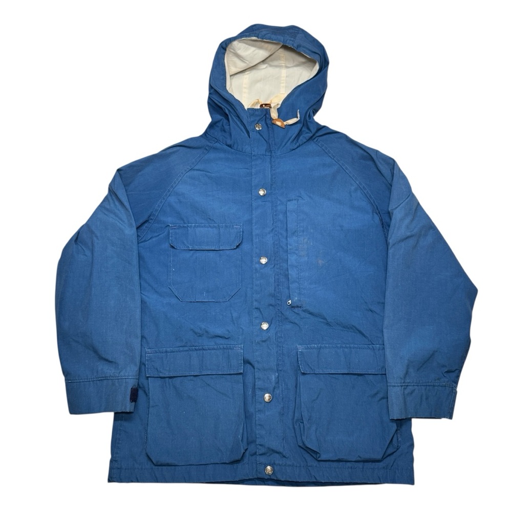 Vintage Woolrich Woman Barn Chore Hooded Jacket Blue Size Medium Made in USA